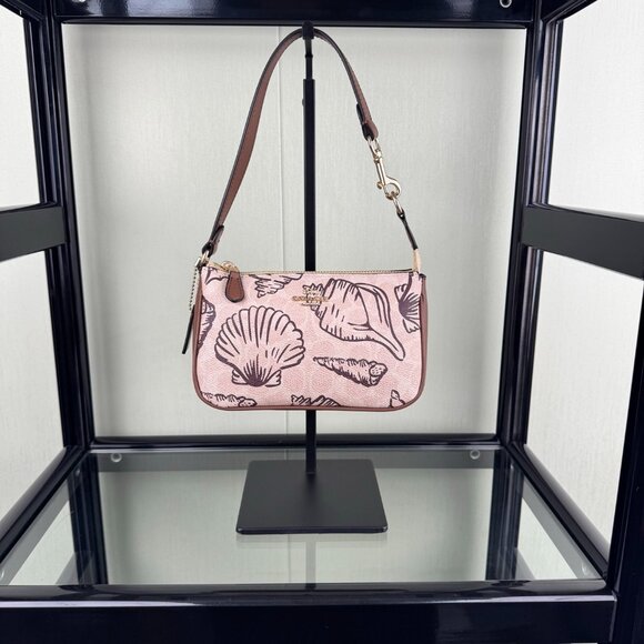 NWT Coach! Nolita 19 In Signature Canvas With Shell Print 🤎 🐚 - Picture 1 of 7